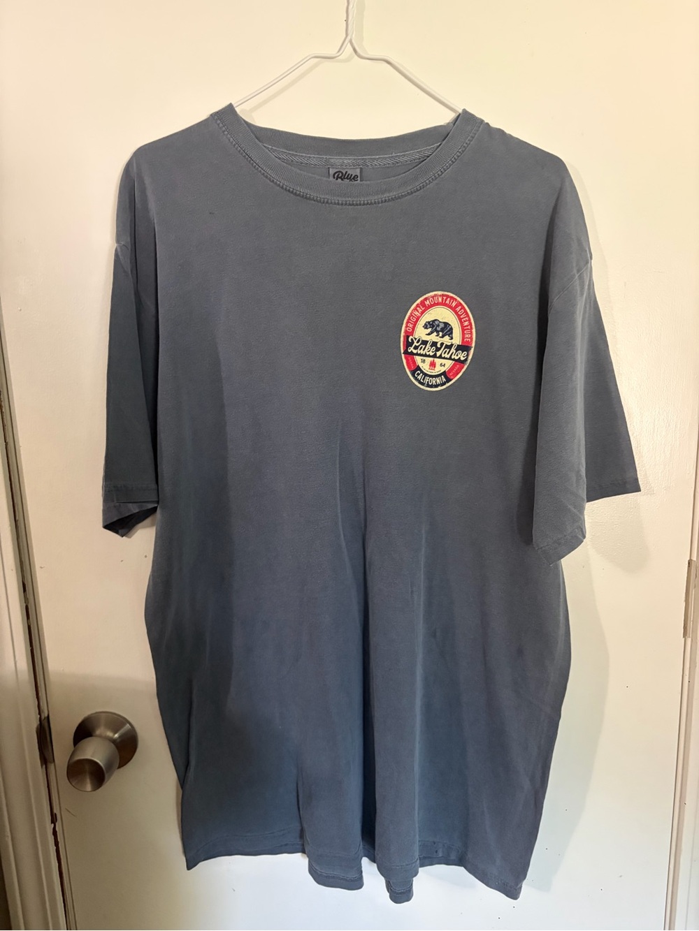 NWOT Men’s Blue 84 Large Lake Tahoe Graphic Tee Slate Blue Tote14